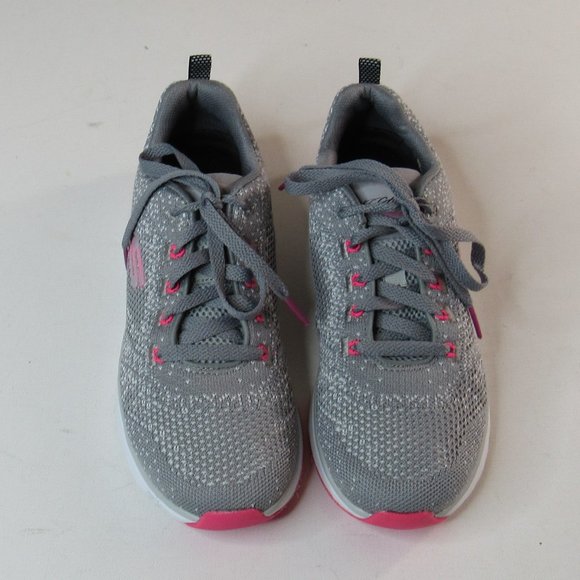 Skechers Flex Comfort Womens Shoes Air Cooled Memory Foam Size 8 Grey/Hot Pink - Picture 2 of 10